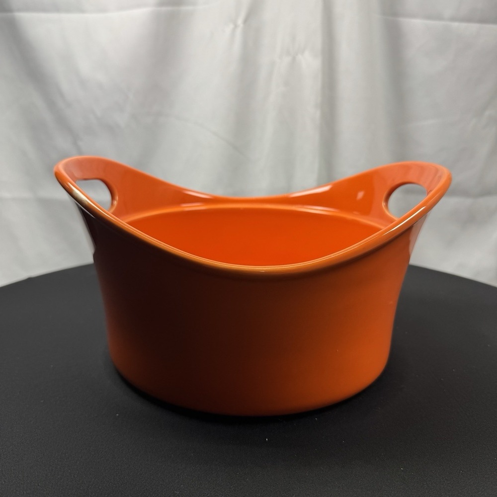 Rachael Ray Casserole Stoneware Round 2.75 Qt  Orange Handles
